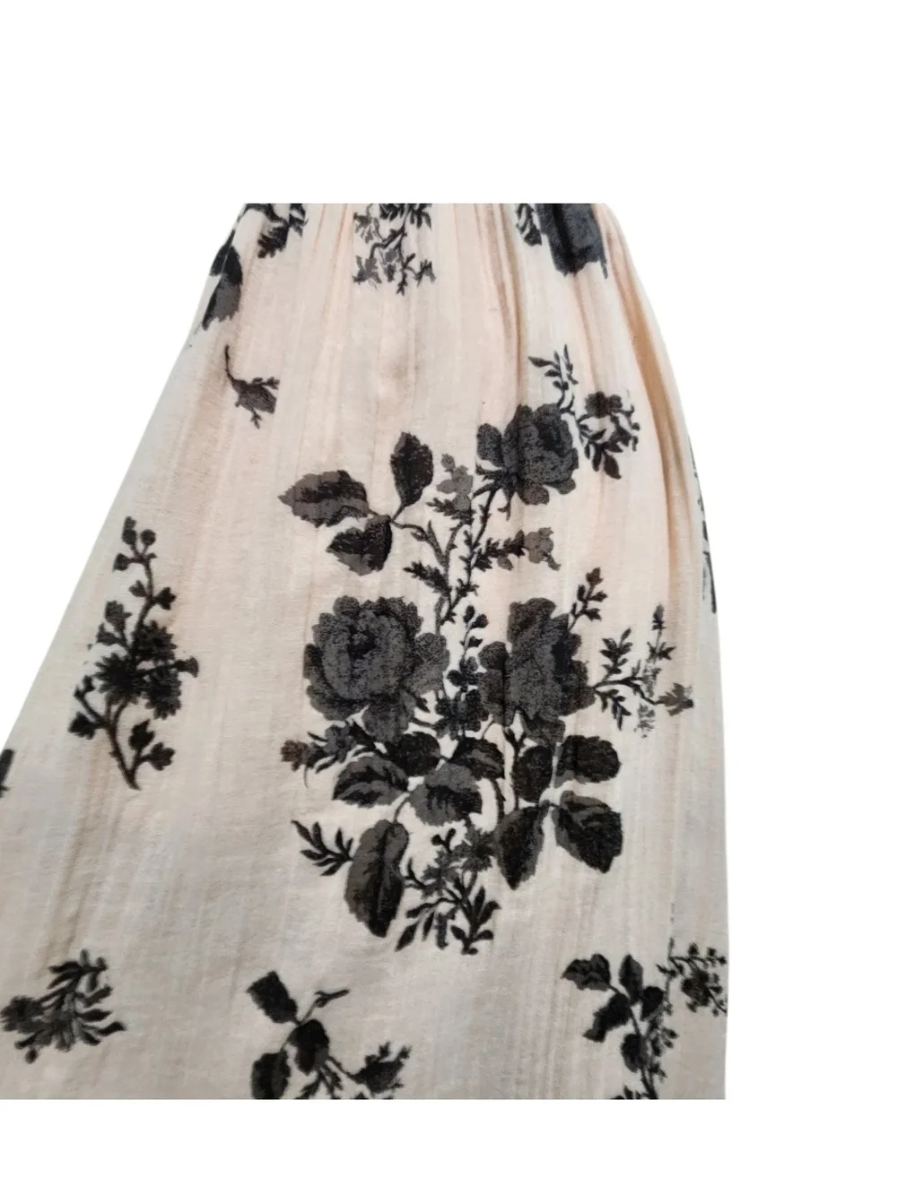 💐Free People Forget Me Not Midi Dress Sz M Peach Floral Cottagecore Smock Boho - Picture 9 of 16